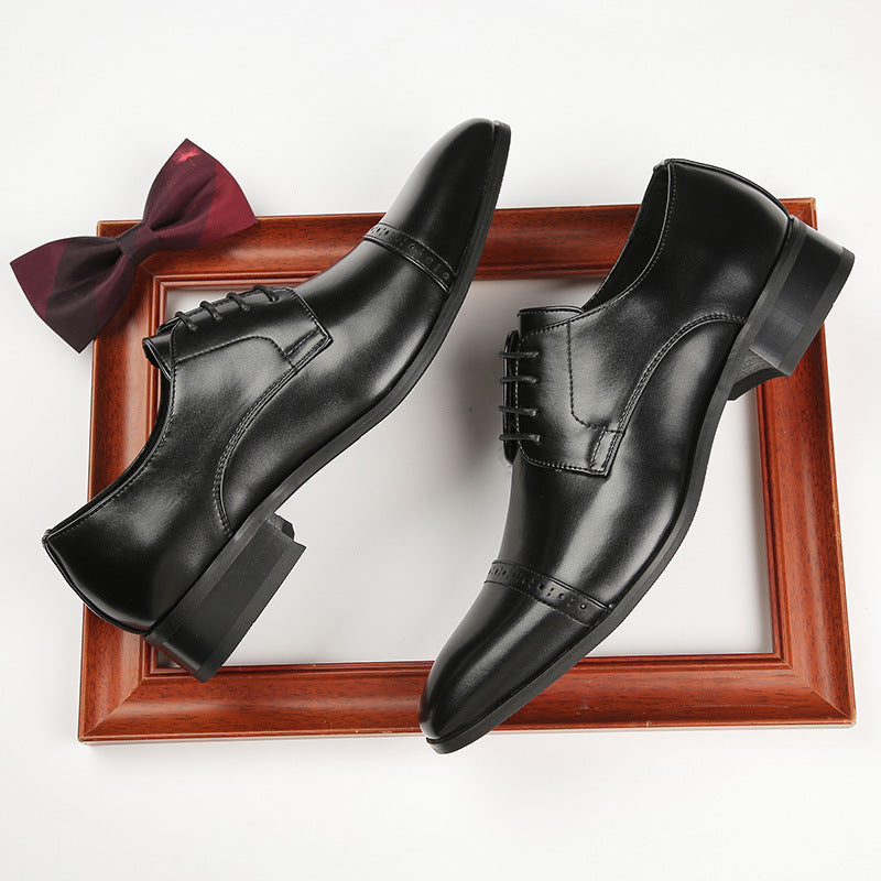 Men Lace-up British Style Business Leather Shoes