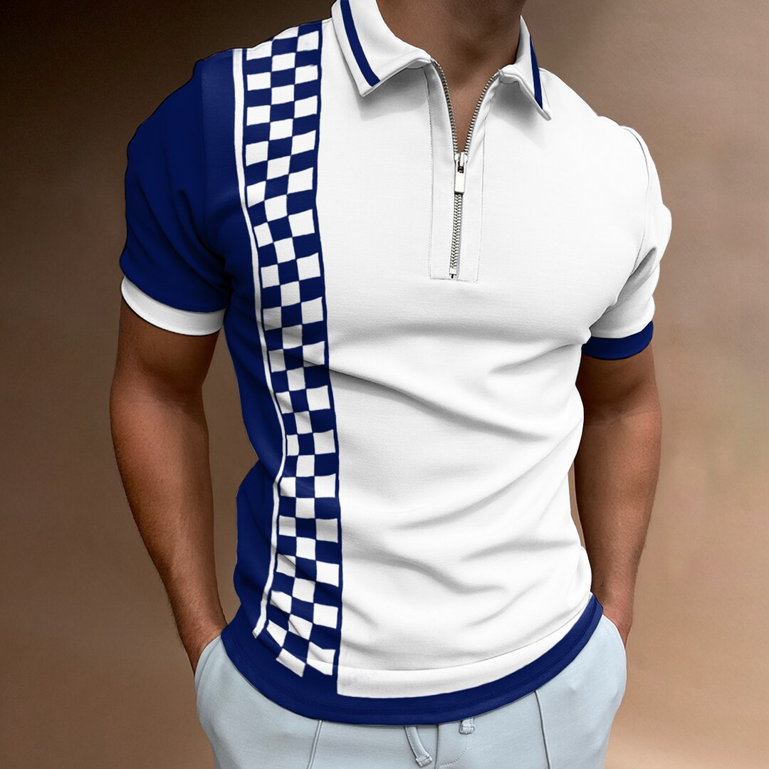 Men's Polo Shirt National Stitching Color Print