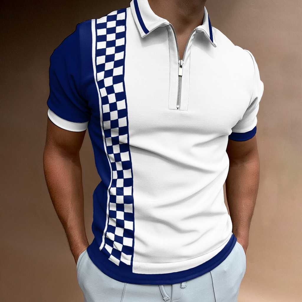 Polo Homme National Stitching Color Print