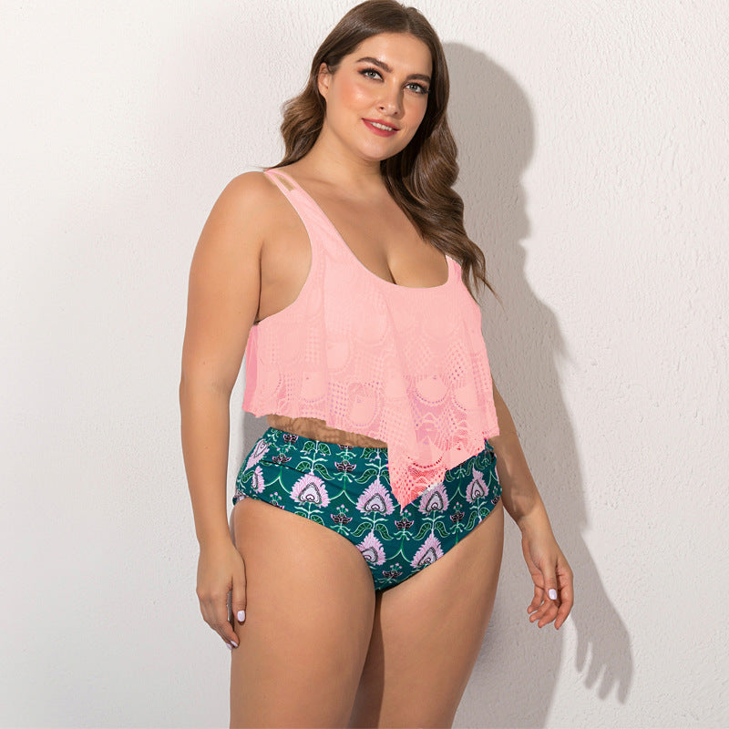 Bikini de talla grande con abertura para mujer