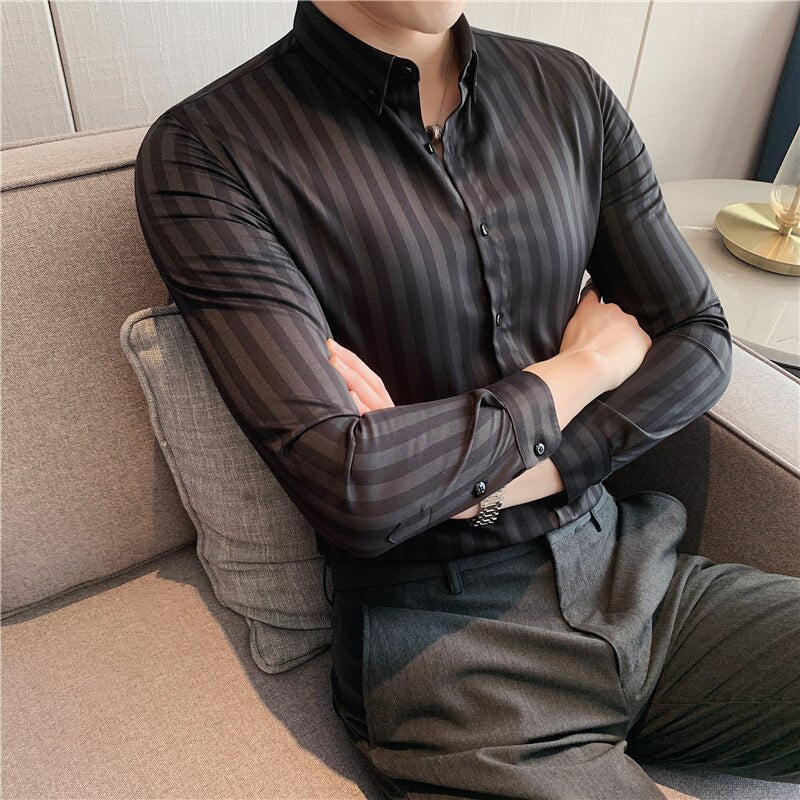 Men Vertical Stripe Shirt