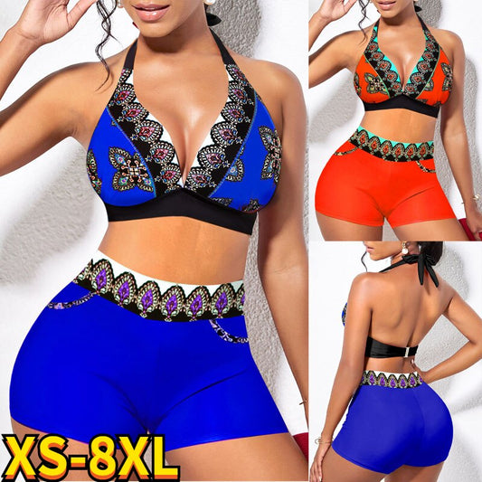 Women High Waist Printing Bikini