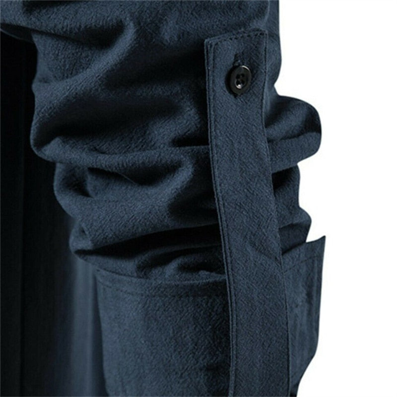 Camisa con cuello en V para hombre Moda Vintage Manga larga delgada