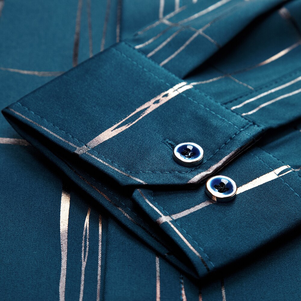 Vestido camisero de lujo de manga larga para hombre