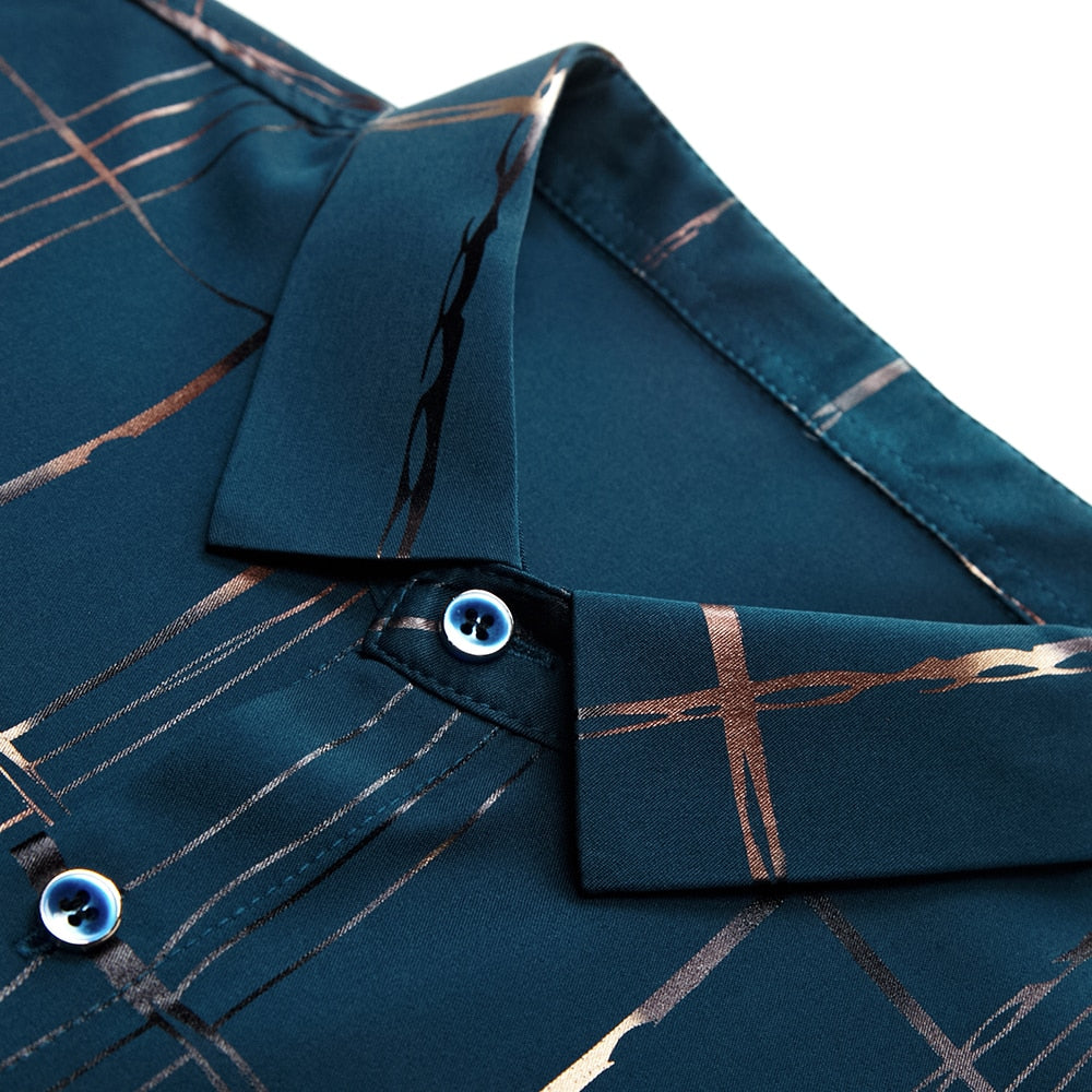 Vestido camisero de lujo de manga larga para hombre