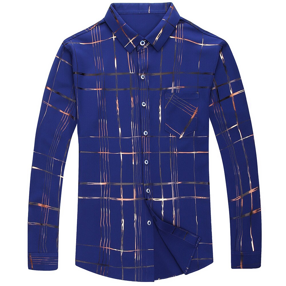 Vestido camisero de lujo de manga larga para hombre