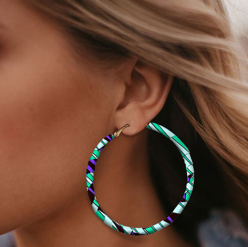 Boucle d'oreille à imprimé tie-dye