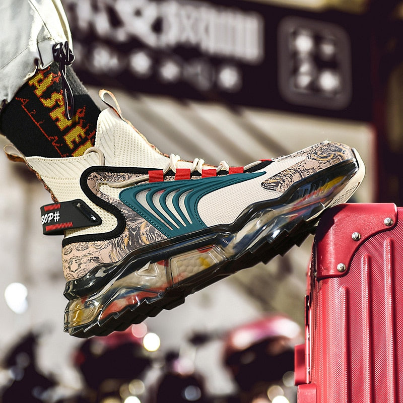 Lace-up Men's Winter Low-top Black Mesh Round Toe Casual Sneakers