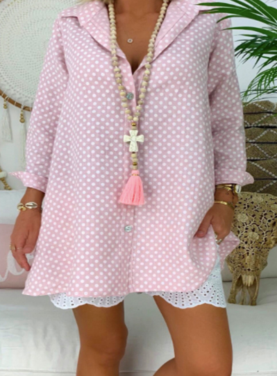 Hermosa blusa suelta de manga larga