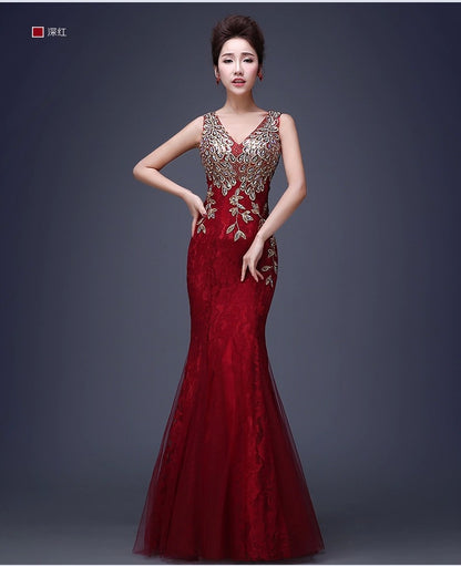 Fish Tail Banquet Evening Dress