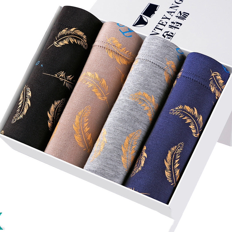 Sous-vêtement modal pour hommes en pur coton aux quatre coins respirant