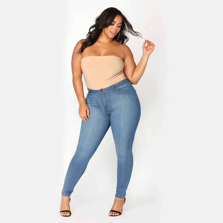 Pantalon crayon en denim à haute élasticité pour femmes