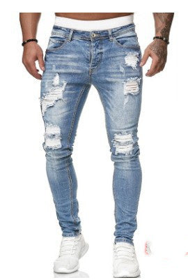 Pantalon Denim Blanc Déchiré Homme