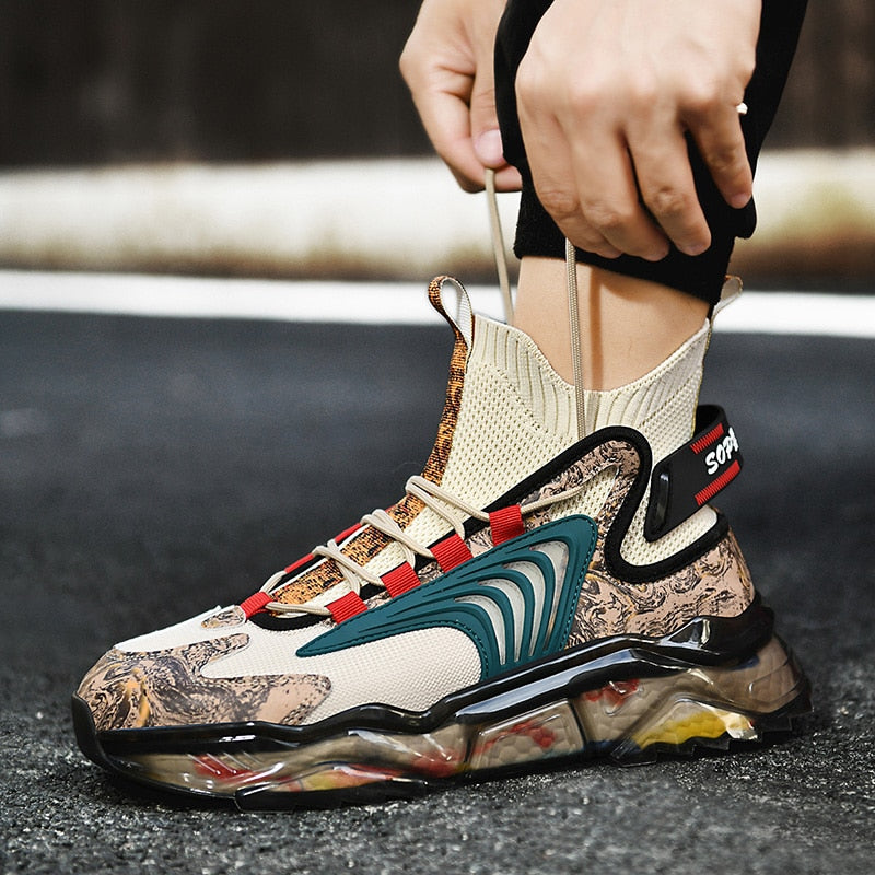 Lace-up Men's Winter Low-top Black Mesh Round Toe Casual Sneakers