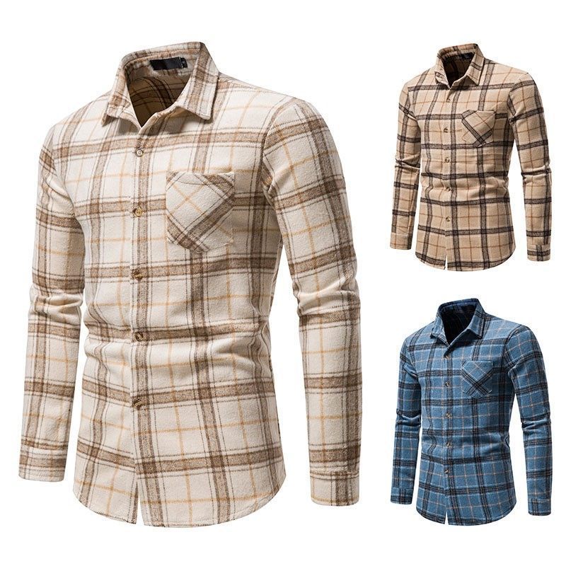 Men's Thick Warm Woolen Flannel Casual