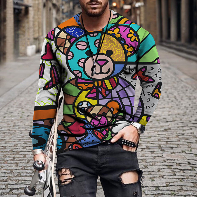 Nouveau produit T-shirt à manches longues pour hommes à impression numérique