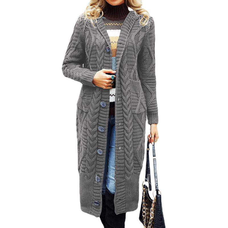 Cardigan en laine de couleur unie manteau ample et long surdimensionné