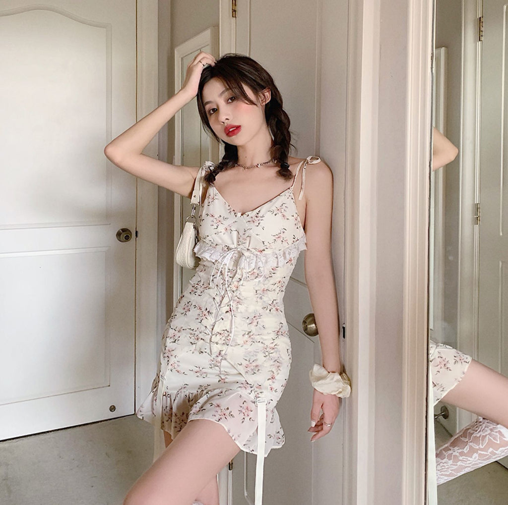 Floral Sling Retro Skirt Dress