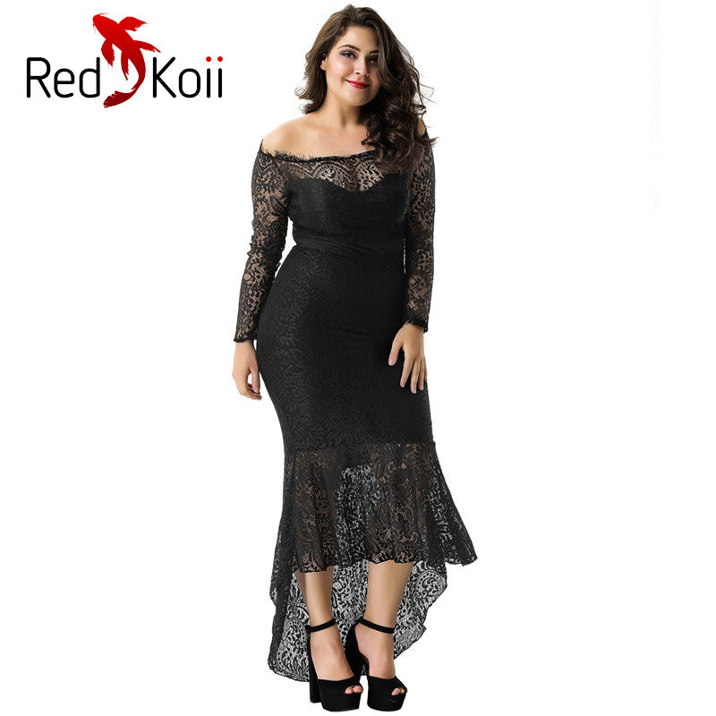 Robe brodée en dentelle à manches longues