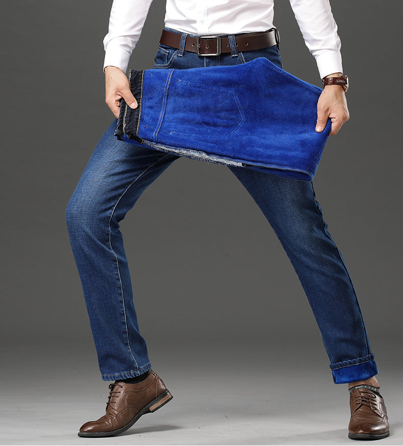 Jeans pour hommes épais et amples à la mode