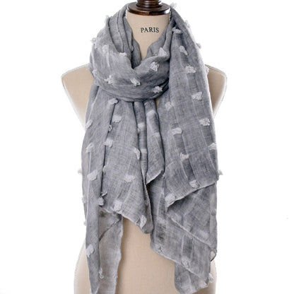 Ethnic tie-dye cotton and linen scarf