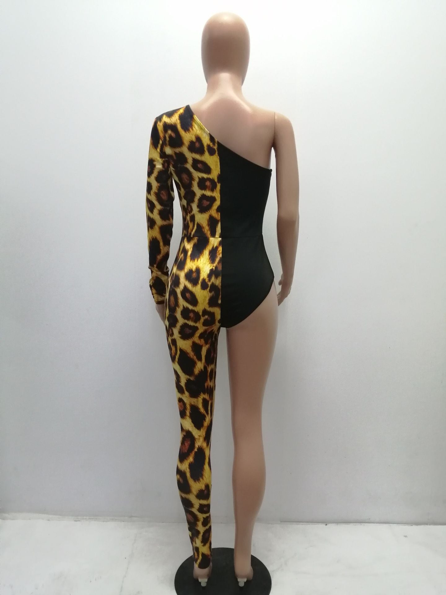 Women's Asymmetrical Leopard Print Jumpsuit