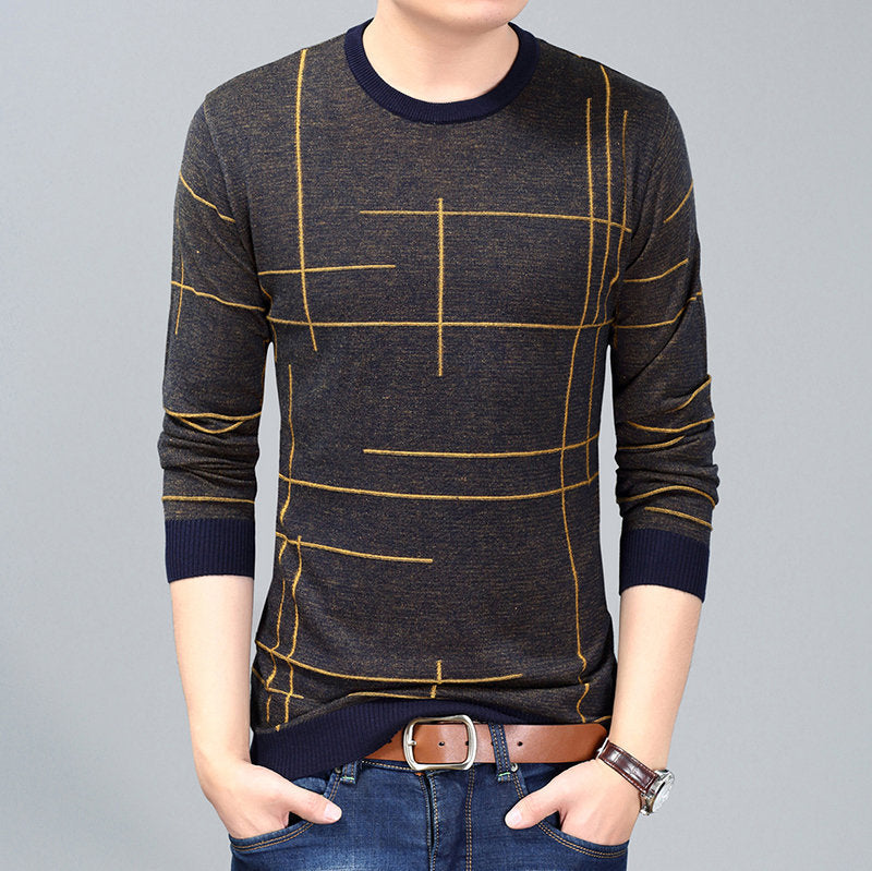 Men's youth hooded round neck long sleeve t-shirt