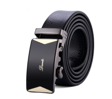 Ceinture en cuir à boucle automatique en cuir souple pour hommes d'affaires