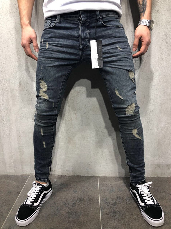 High Street Tide Jeans con agujeros para hombre 