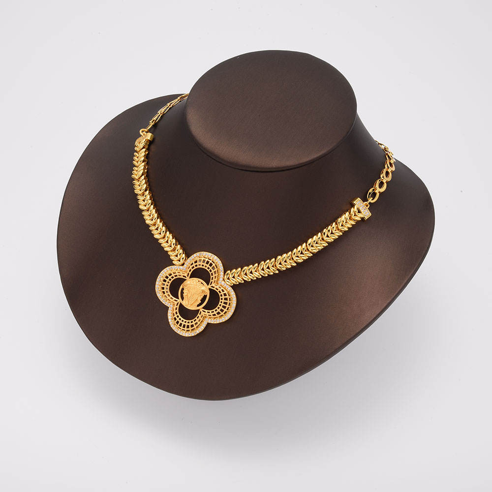 Design de luxe diamant coloré mode zircone bijoux ensembles de bijoux femmes collier et boucles d'oreilles 4 pièces ensemble