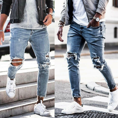 Men's Casual Ripped Denim Jeans