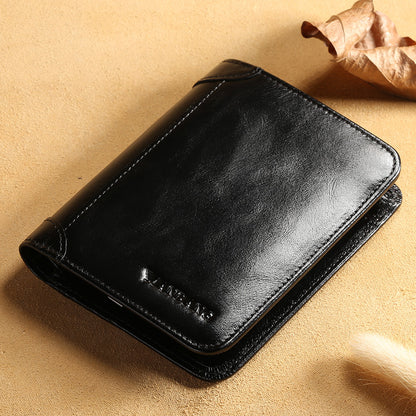 First layer leather wallet