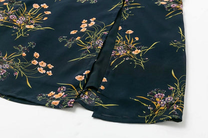 Robe florale rétro à fleurs avec fronde