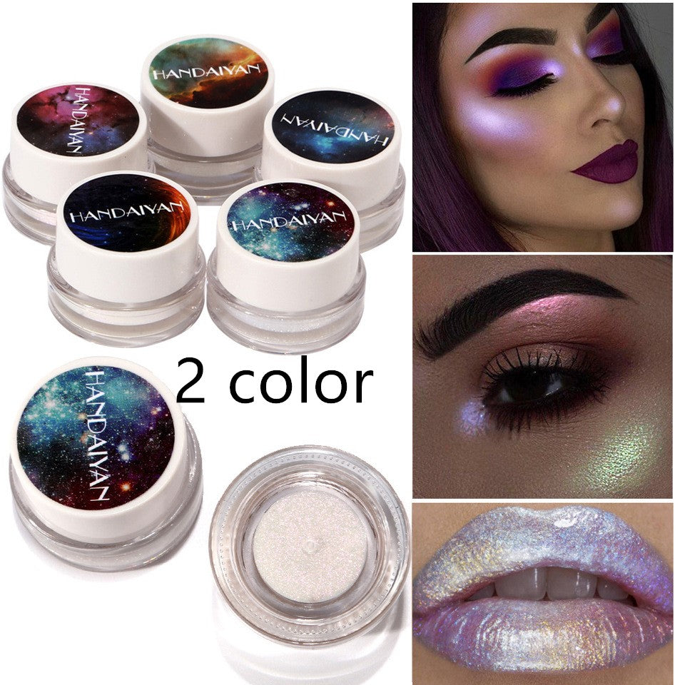 5 colores Aurora camaleón resaltador 3D brillo sombra de ojos bronceador crema de contorno Arco Iris resaltando cosméticos de belleza