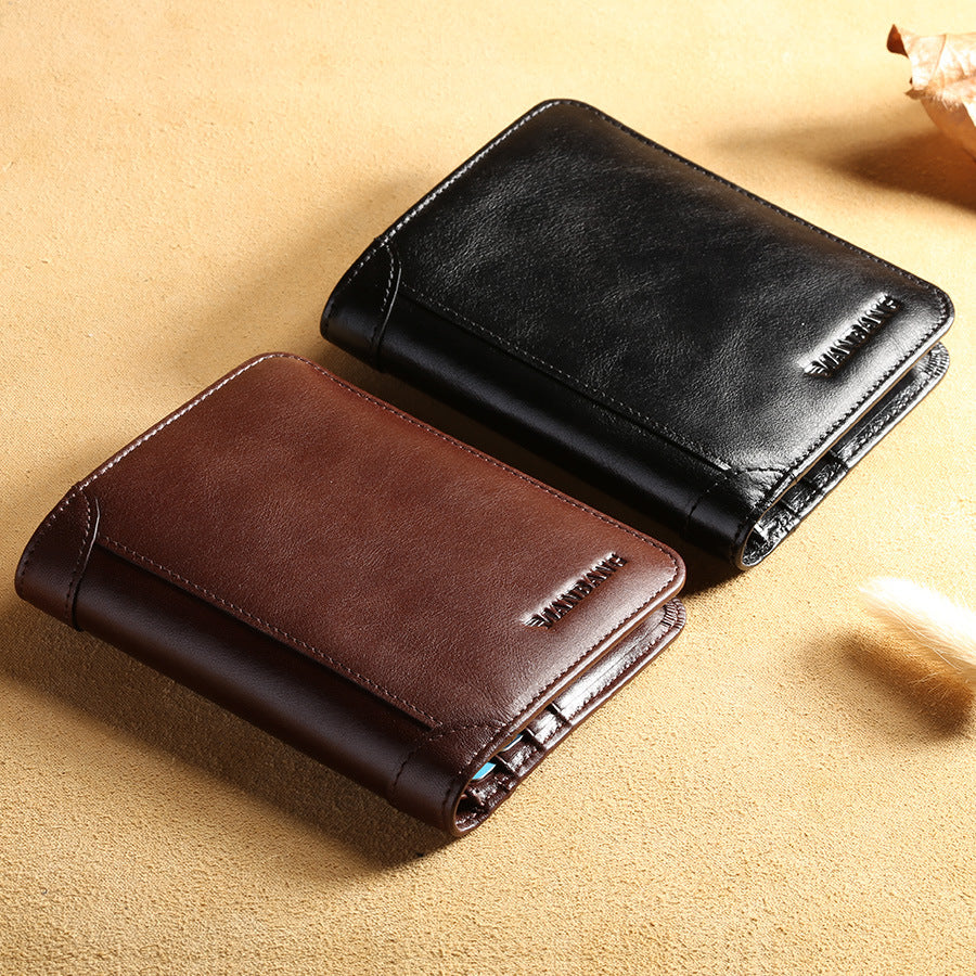 First layer leather wallet