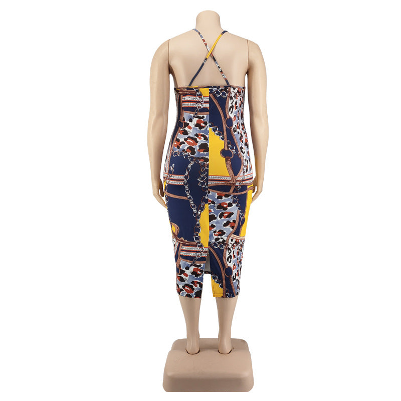 Nouvelle robe à bretelle imprimée pour femme
