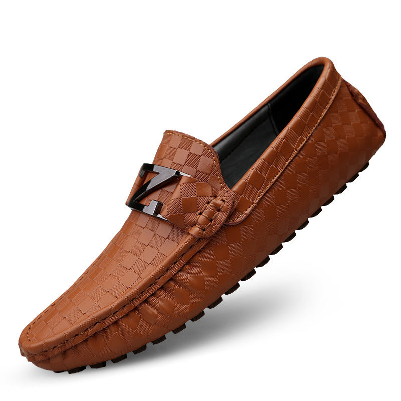 Chaussures en cuir décontractées grande taille pour hommes Peal Peas