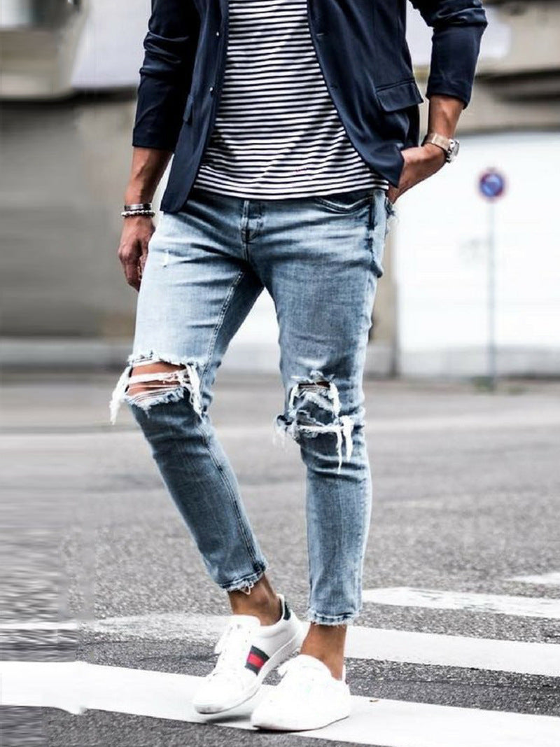 Men's Casual Ripped Denim Jeans