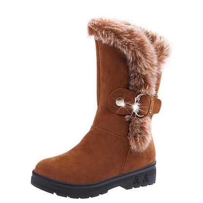 Botas de nieve de invierno cálidas casuales para mujer