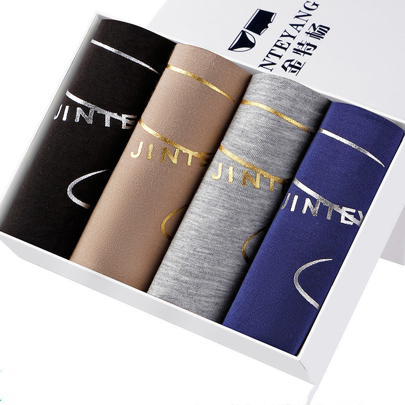 Sous-vêtement modal pour hommes en pur coton aux quatre coins respirant