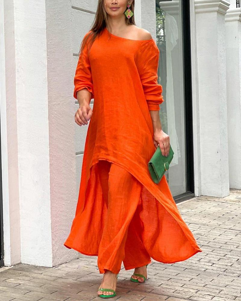 Costume deux pièces irrégulier décontracté pour femmes