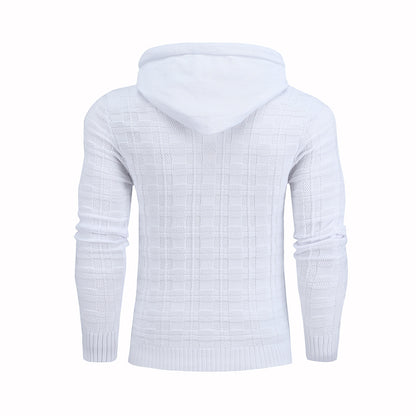 Pull à capuche à tricoter pour hommes 3D Hoodies à insertion de couleur élastique