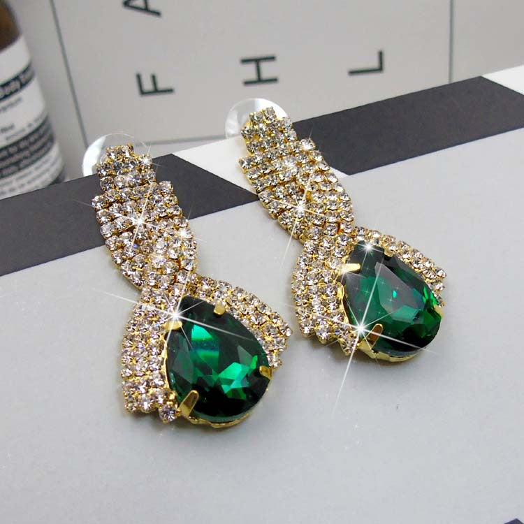 Boucles d'oreilles pendantes en cristal