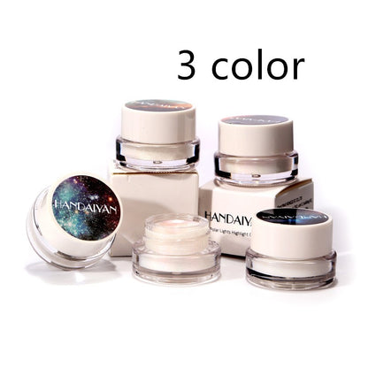 5 colores Aurora camaleón resaltador 3D brillo sombra de ojos bronceador crema de contorno Arco Iris resaltando cosméticos de belleza