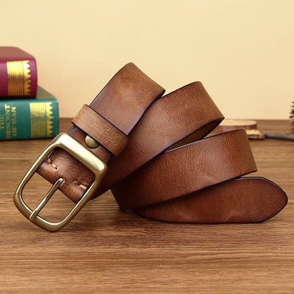 Men's Retro Pure Cowhide Jeans Belt Trend