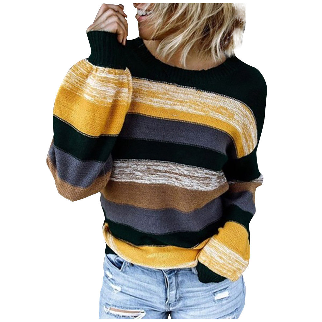 Long-sleeved striped sweater