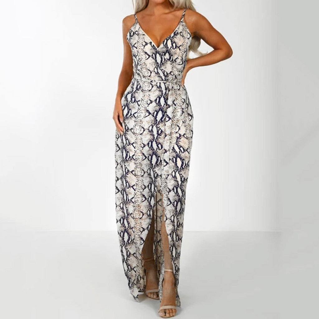 Robe irrégulière à col en V et licou