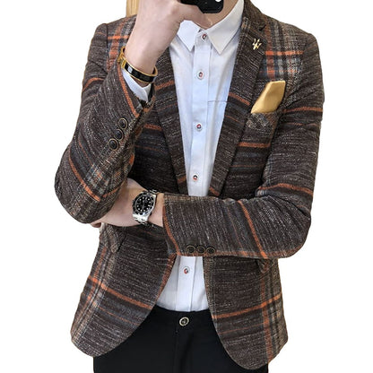 Blazer Homme Slim Fit Designs Blazer Homme à Carreaux