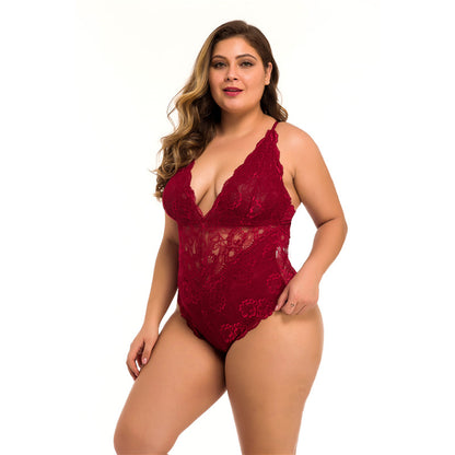 Plus Size Lace Mesh Lingerie