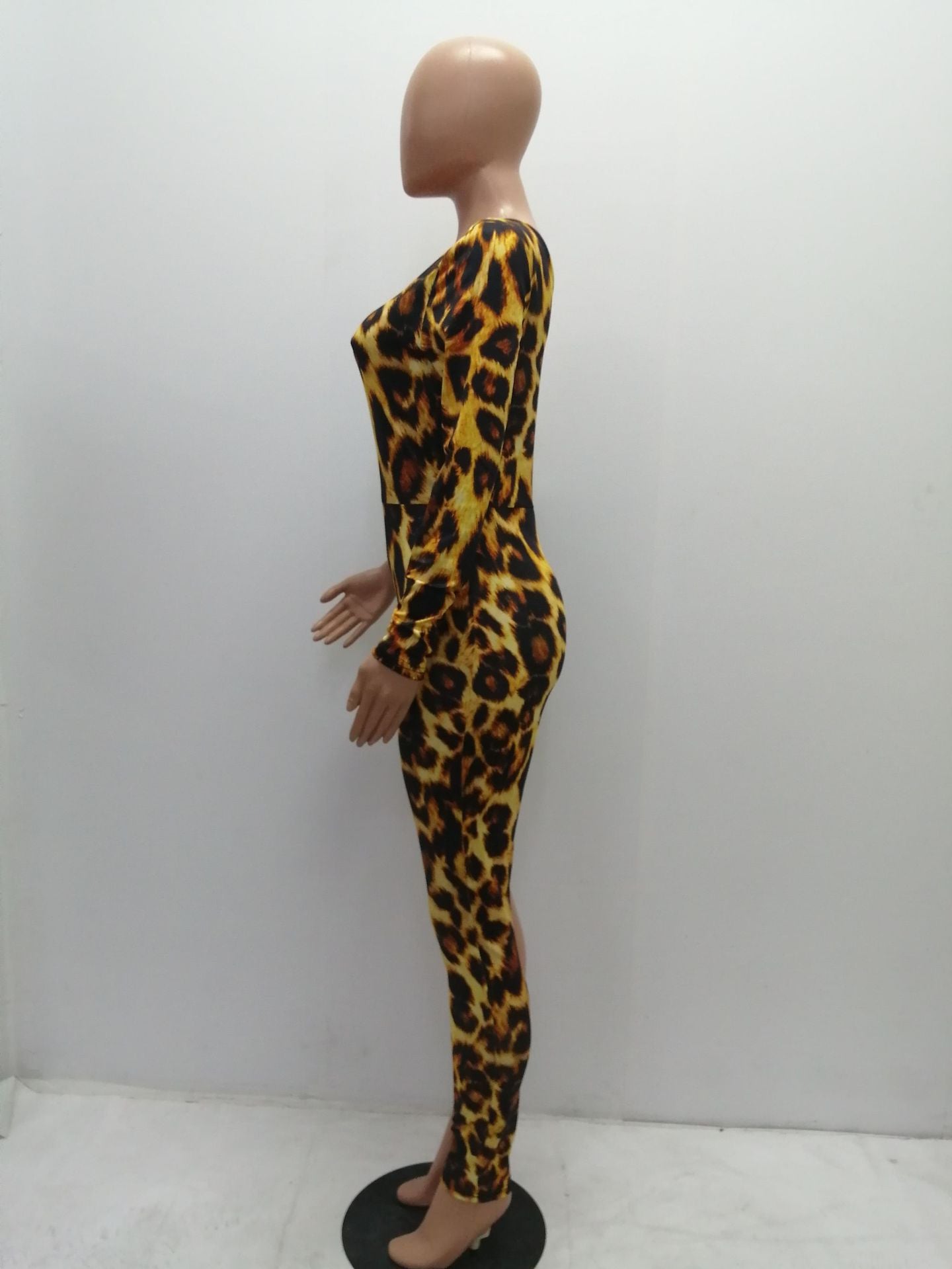 Women's Asymmetrical Leopard Print Jumpsuit